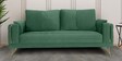 Solitaire Velvet 3 Seater Sofa In Mint Green Colour
