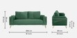 Solitaire Velvet 3 Seater Sofa In Mint Green Colour