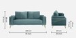 Solitaire Velvet 3 Seater Sofa In Powder Blue Colour Solitaire Velvet 3 Seater Sofa In Powder Blue Colour