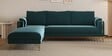 Solitaire Velvet Fabric Fabric RHS Sectional Sofa (3 + Lounger) in Teal Blue Color