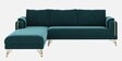 Solitaire Velvet Fabric Fabric RHS Sectional Sofa (3 + Lounger) in Teal Blue Color