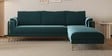 Solitaire Velvet Fabric LHS Sectional Sofa (3 + Lounger) in Teal Blue Color