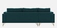 Solitaire Velvet Fabric LHS Sectional Sofa (3 + Lounger) in Teal Blue Color