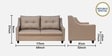Soma Fabric 3 Seater Sofa in Brown Colour