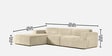 Sophisticated Comfort 3 Seater RHS Sofa In Beige Colour