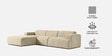 Sophisticated Comfort 3 Seater RHS Sofa In Beige Colour