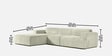 Sophisticated Comfort 3 Seater RHS Sofa In Cream Colour