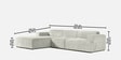 Sophisticated Comfort 3 Seater RHS Sofa In Grey Colour