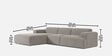 Sophisticated Comfort Corduroy 2 Seater RHS Sofa In Dark Grey Colour