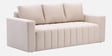 Sorelle Velvet Fabric 3 Seater Sofa in Cream Colour