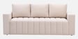 Sorelle Velvet Fabric 3 Seater Sofa in Cream Colour