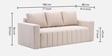 Sorelle Velvet Fabric 3 Seater Sofa in Cream Colour