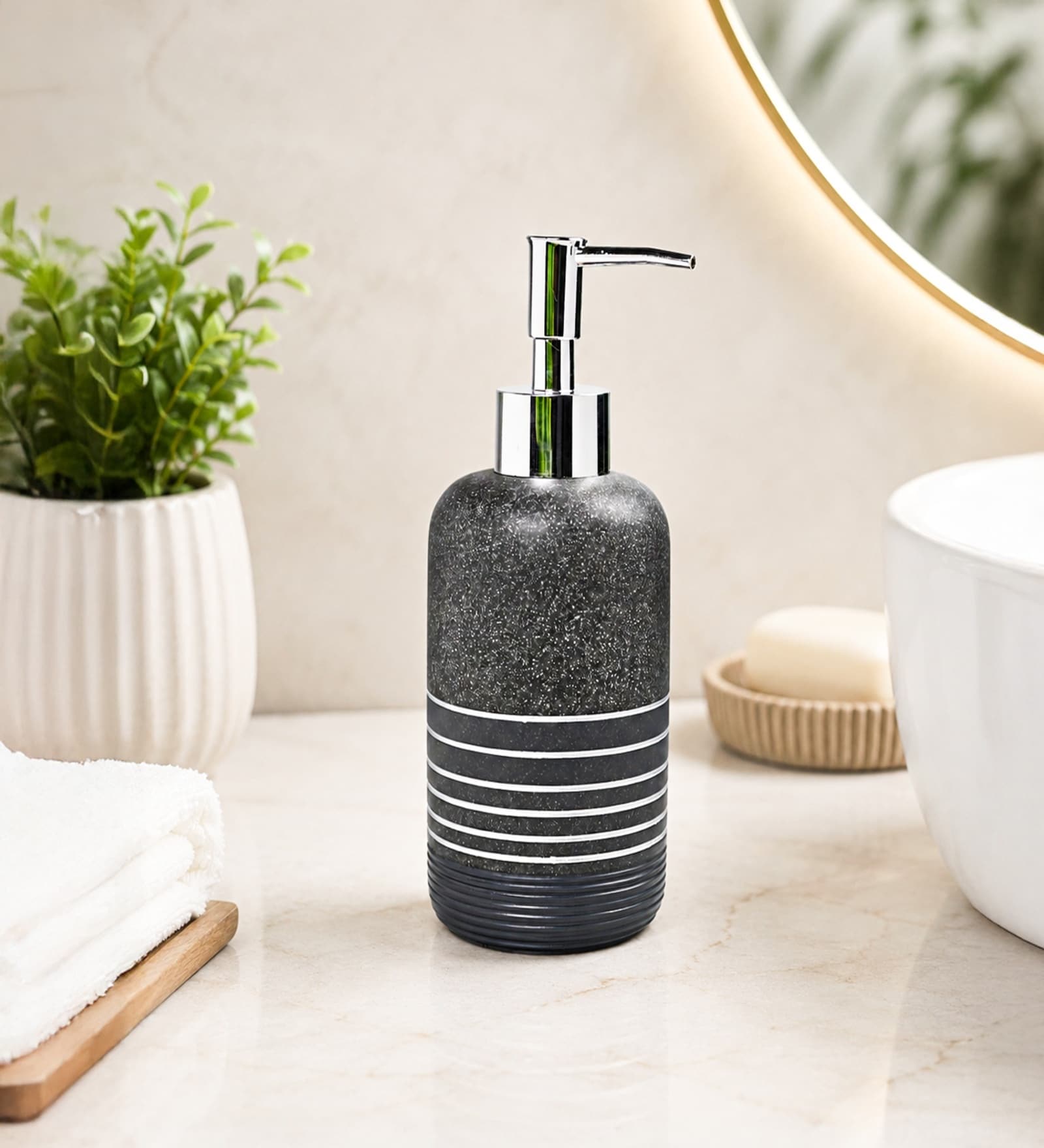 Grey Polyplastic Soap Dispenser