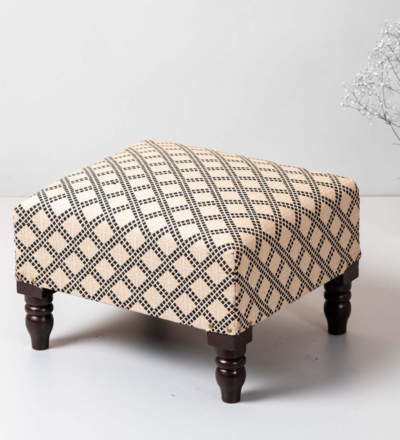 Quad Fabric Seating Stools in Cream Color Quad Fabric Seating Stools in Cream Color