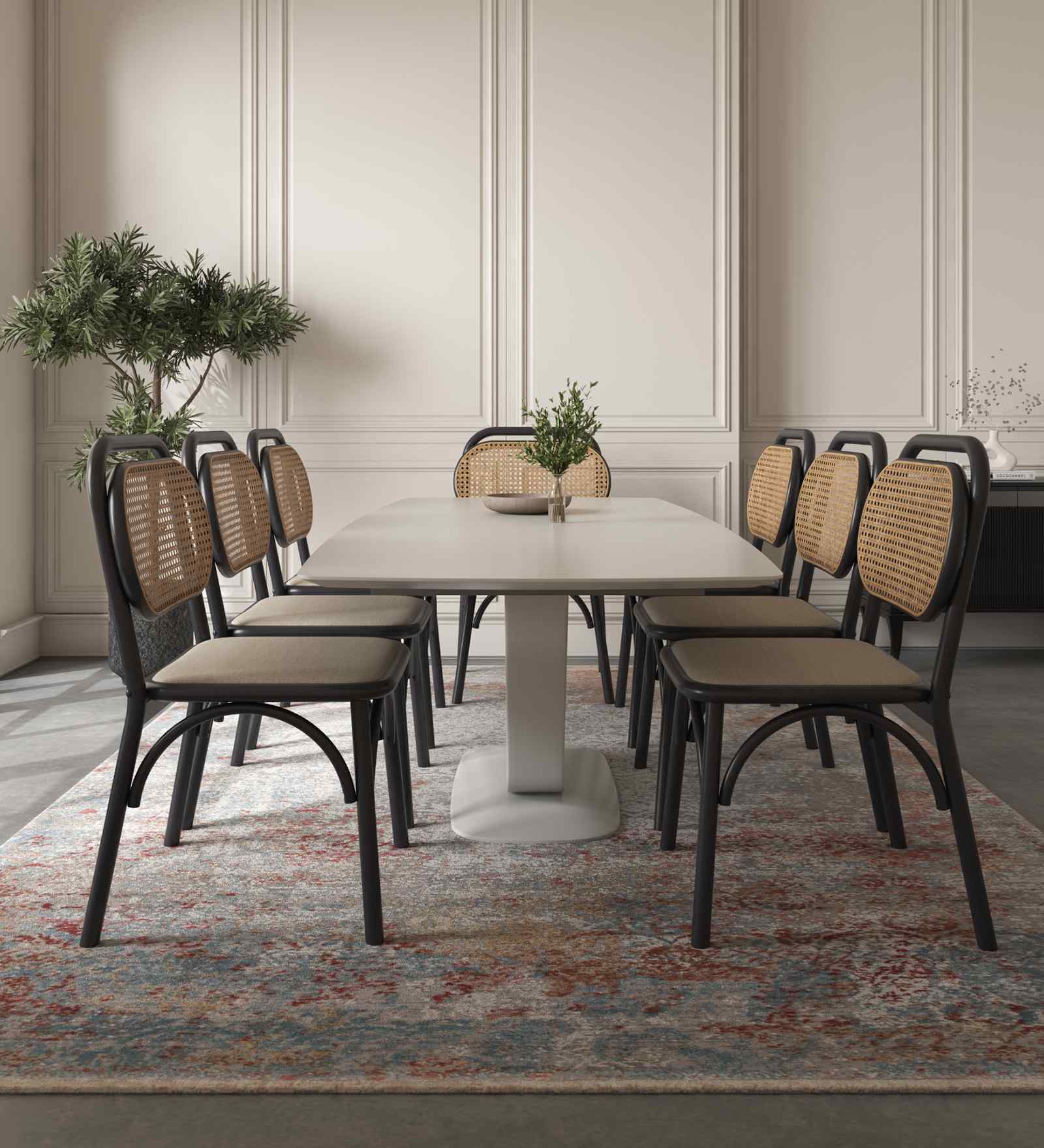 Multicolor Abstract Polyester 4X6 Feet Machine Made Carpet