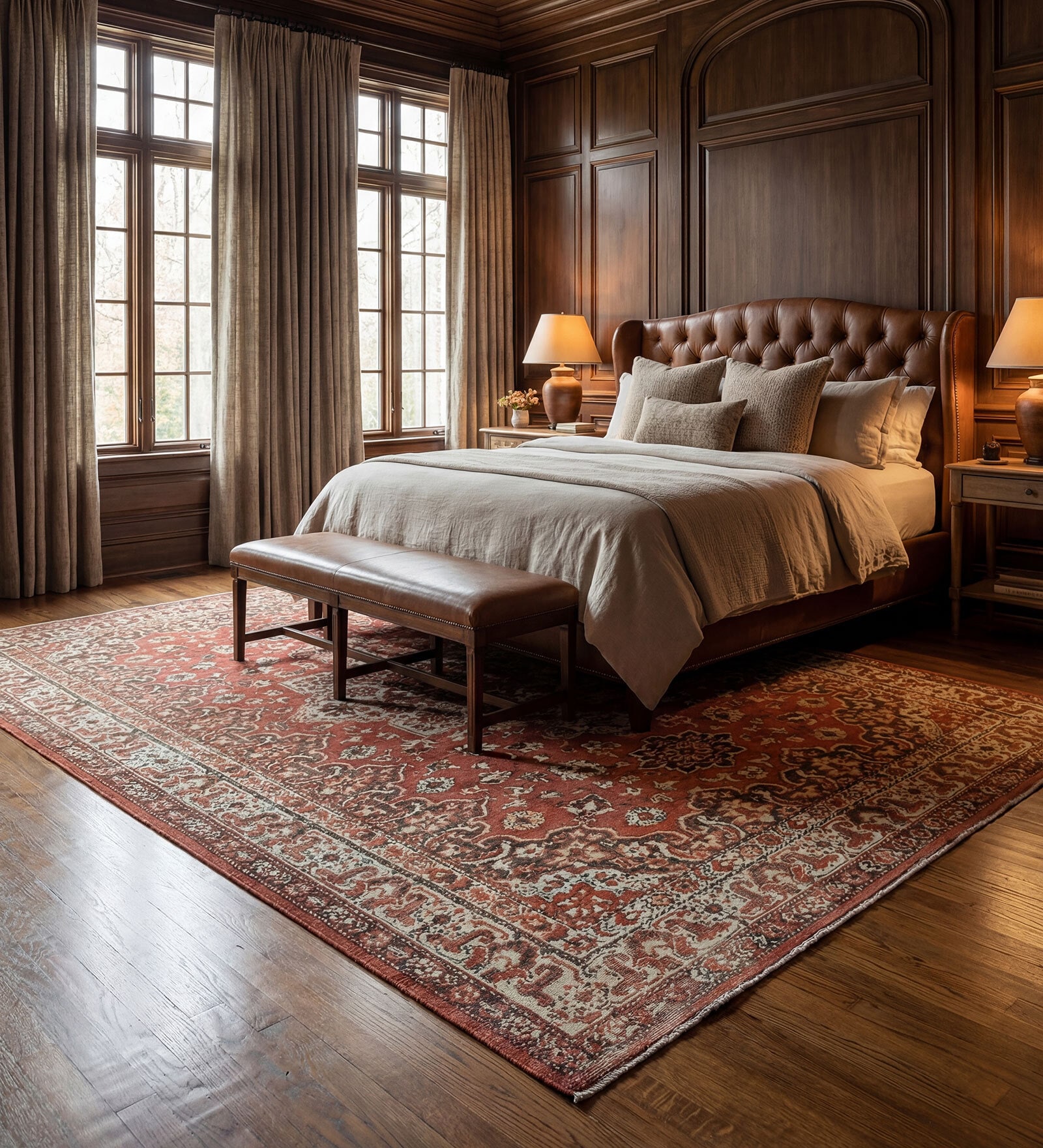 Soft Damask Rug 7'6X11 ft| Amber & Black Ink Carpet