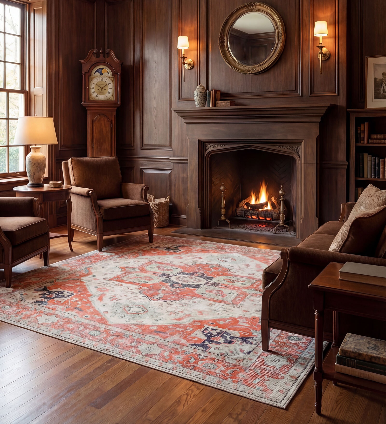 Soft Floral & Botanical Rug 7'6X11 ft| Treetop & Amber Carpet