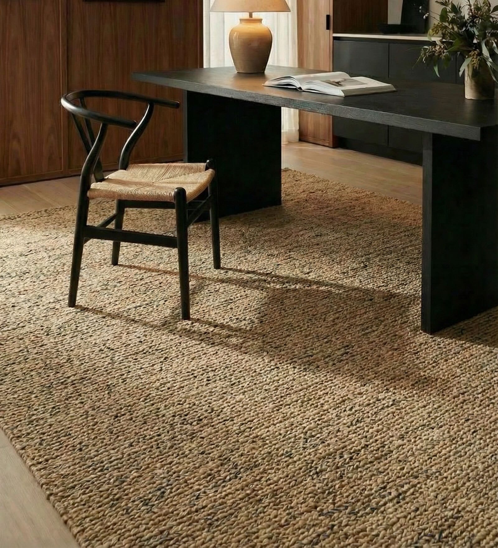 Soft Herringbone Rug 5X8 ft| Tan & Natural Carpet Dhurrie