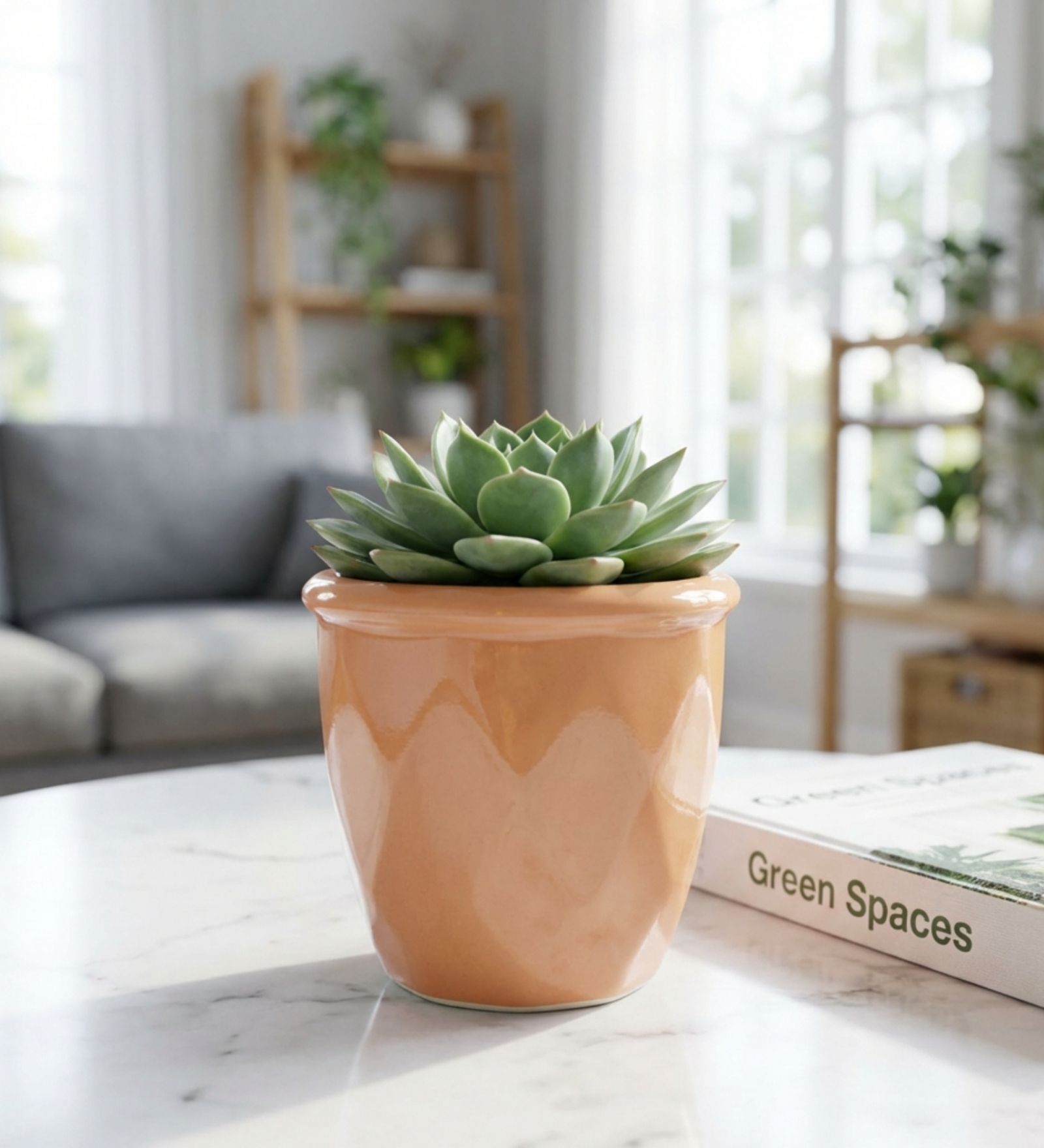 Light Peach Ceramic Flower Pot