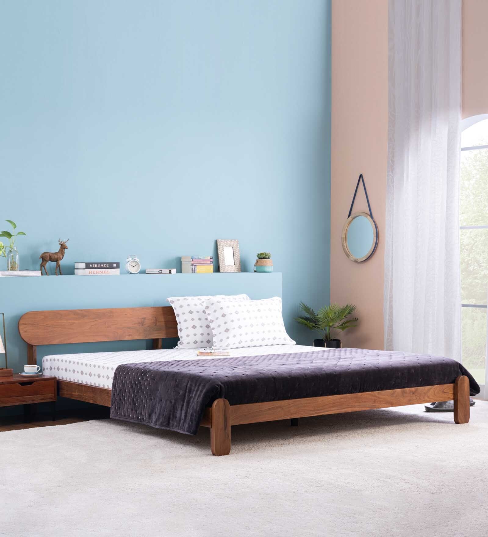 Sol Solid Wood Queen Size Bed In Timeless Teak Finish