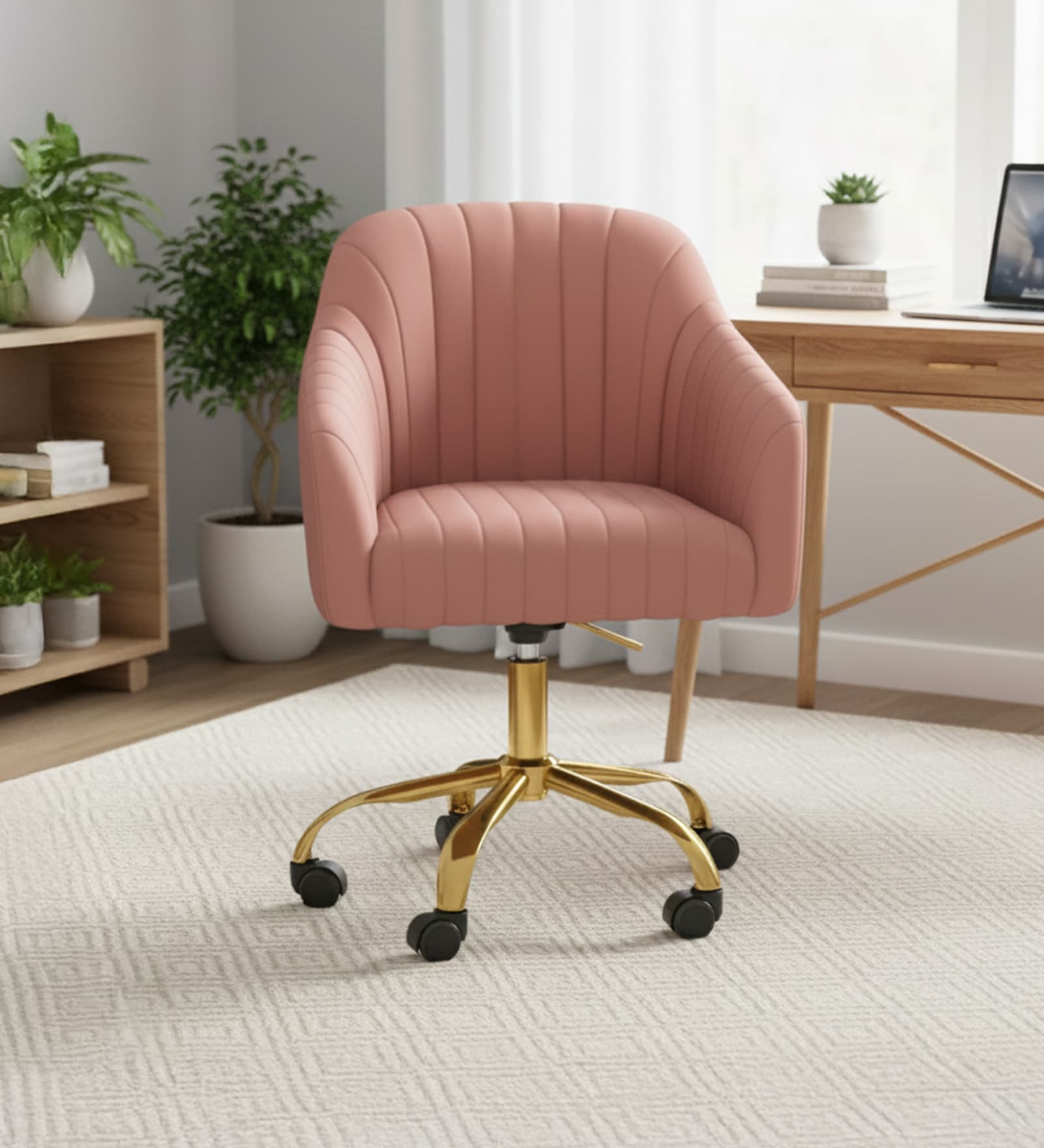 Solemn Sungger Velvet Guest Chairs In Pink  Colour