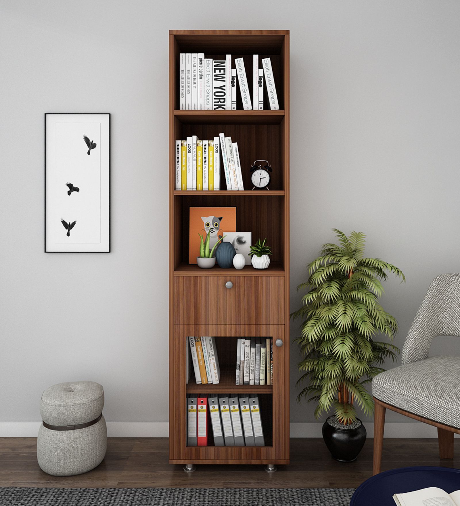 Solicitor Book Shelf in Walnut Finish