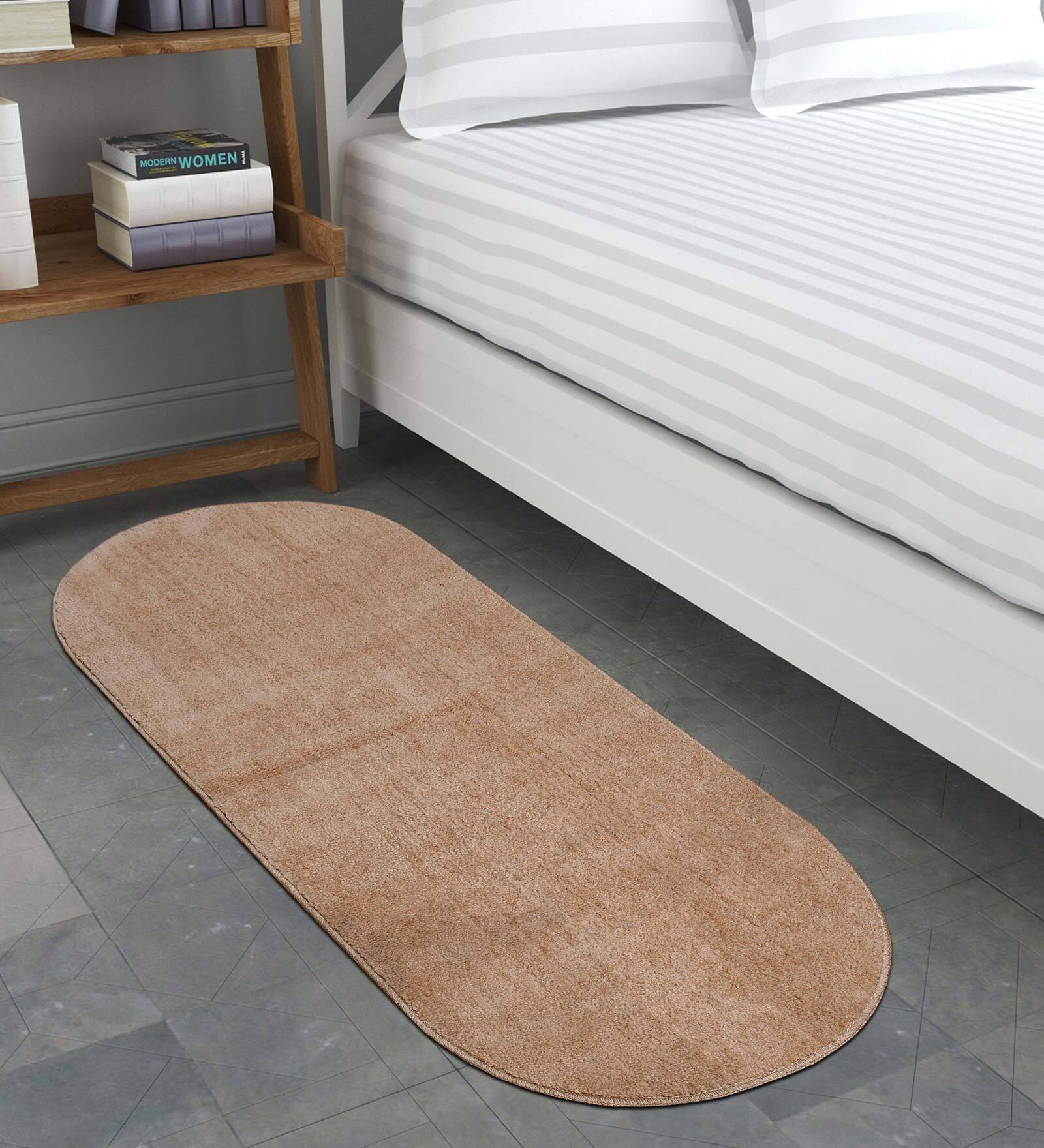 Solid Pattern MicroFiber 4 x 1.5 Feet Hand Woven Bedside Runner