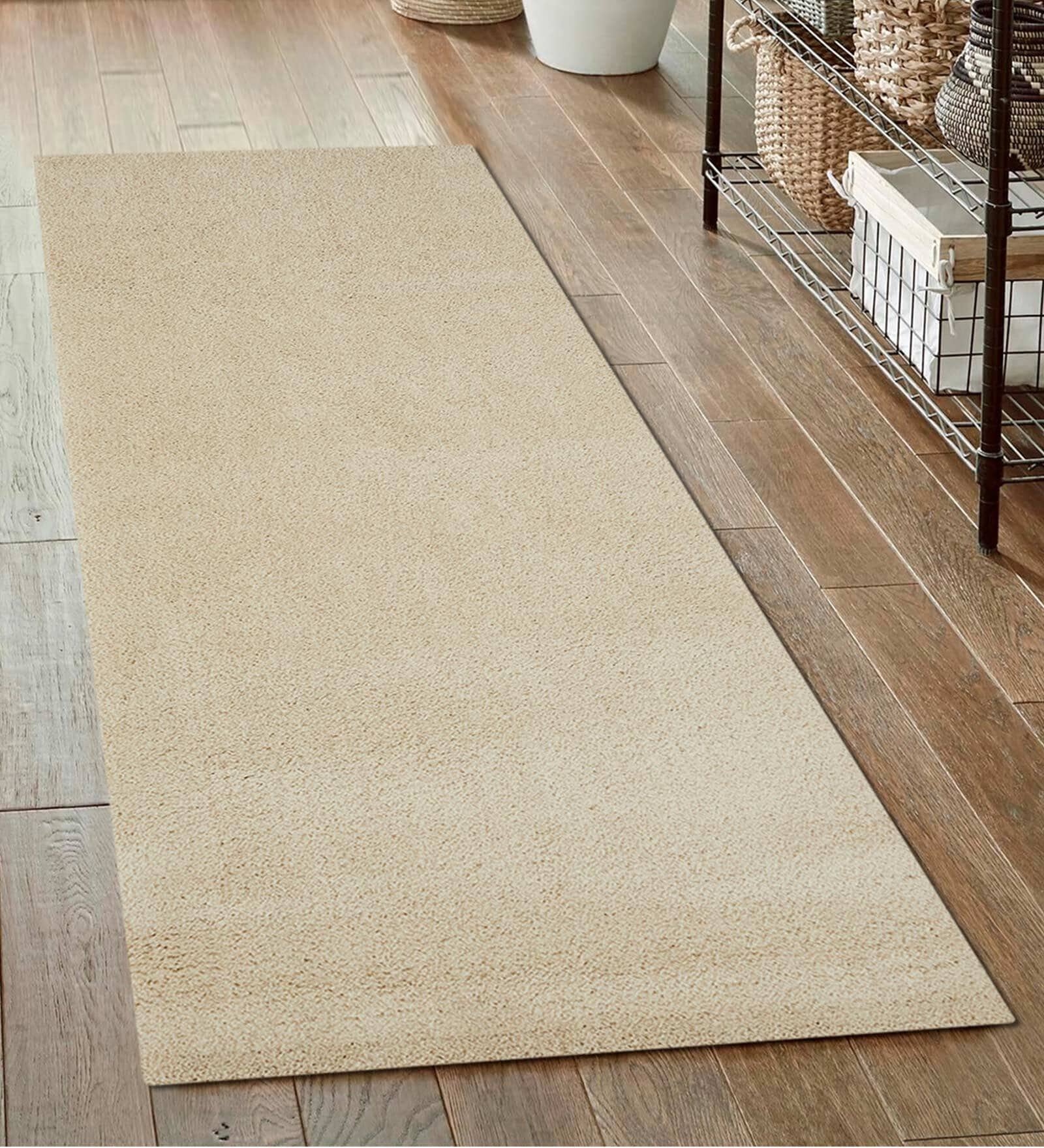 Solid Pattern Polyester 5 x 2 Feet Machine Made Runners