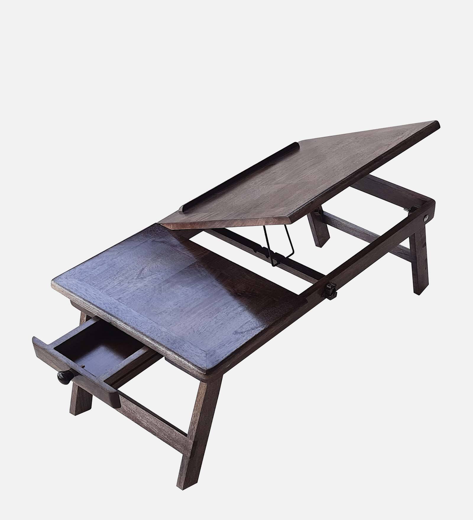 Solid Wood Portable Table in Black Wood Finish Solid Wood Portable Table in Black Wood Finish