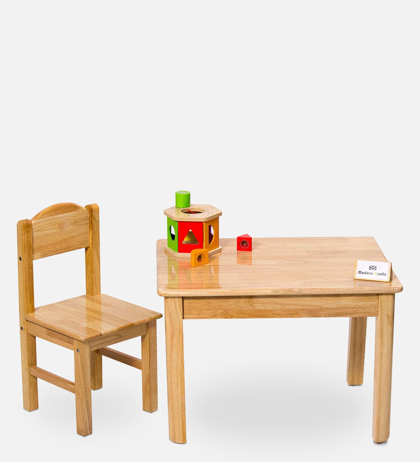 Solidwood Kids Solid Wood Kids Activity Table in Natural Finish with Chair
