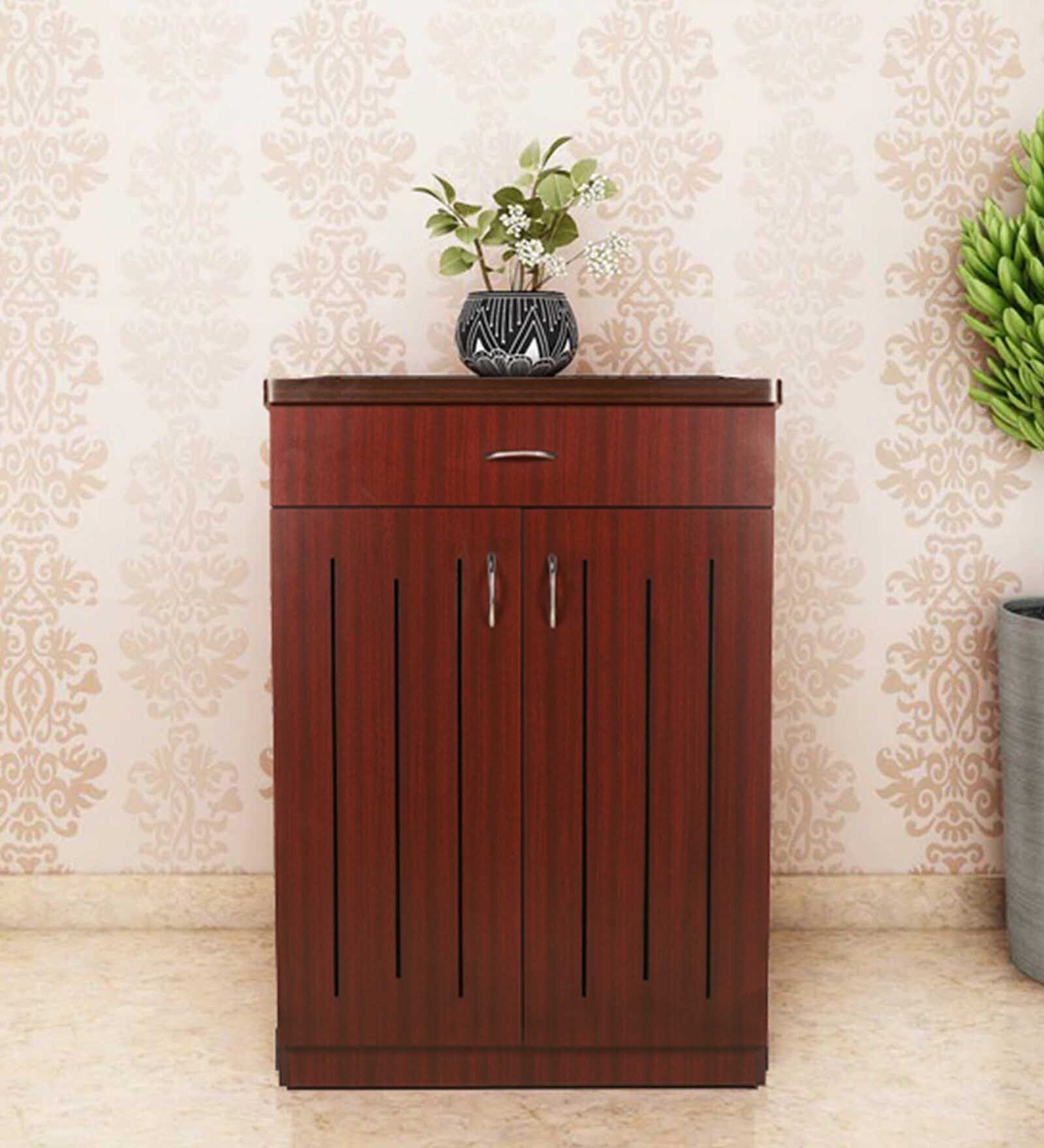 Soncy Shoe Cabinet in Rose Wood Finish