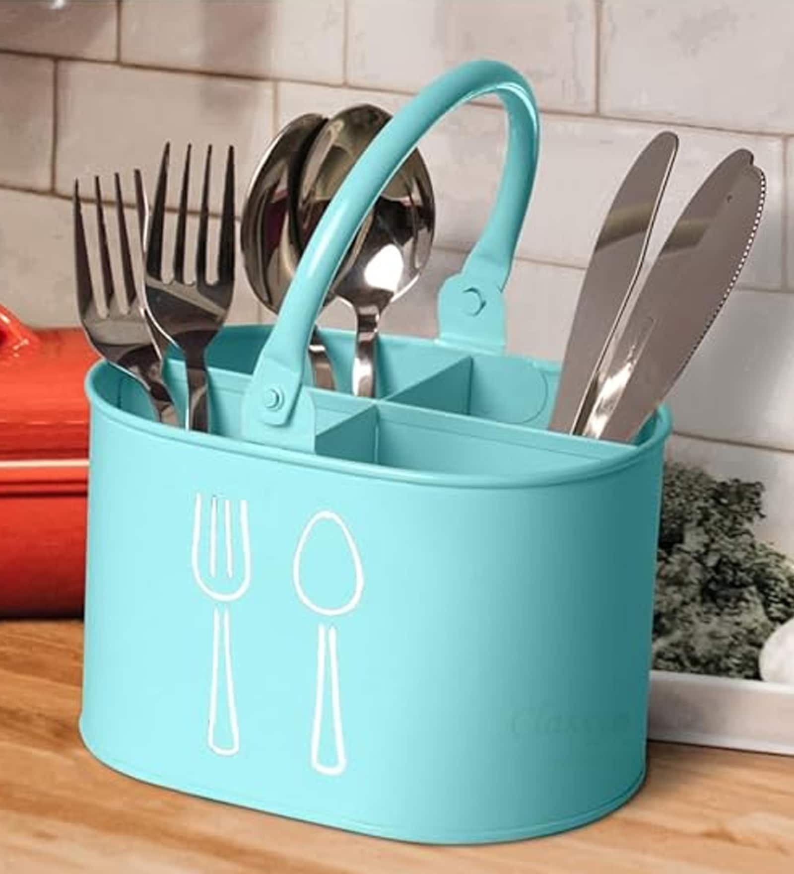 Buy Aqua Iron Cutlery Holder with Handle at 42% OFF by Sone Key Chidiya ...