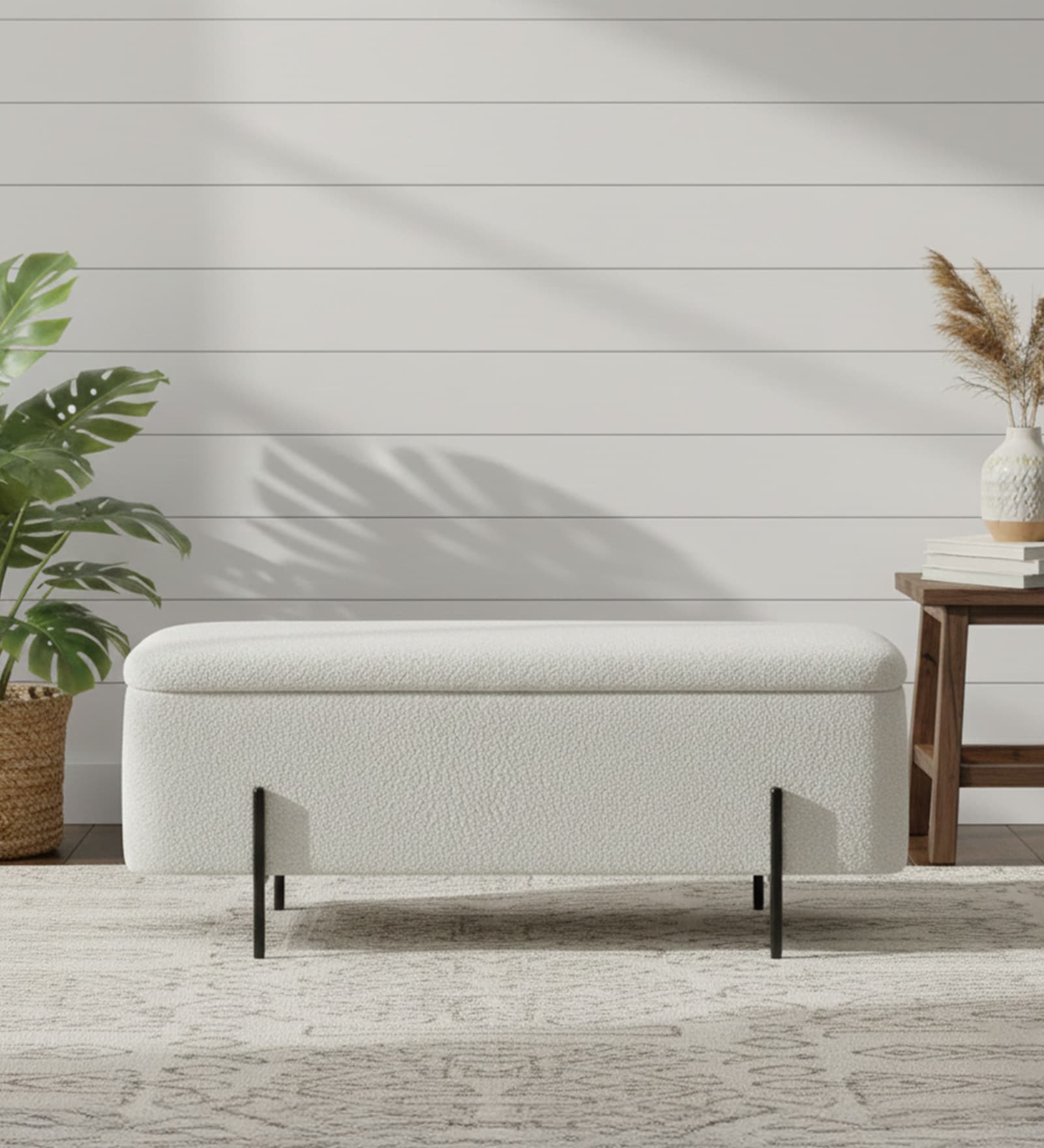 Sonsie Fabric Benches In Beige Colour