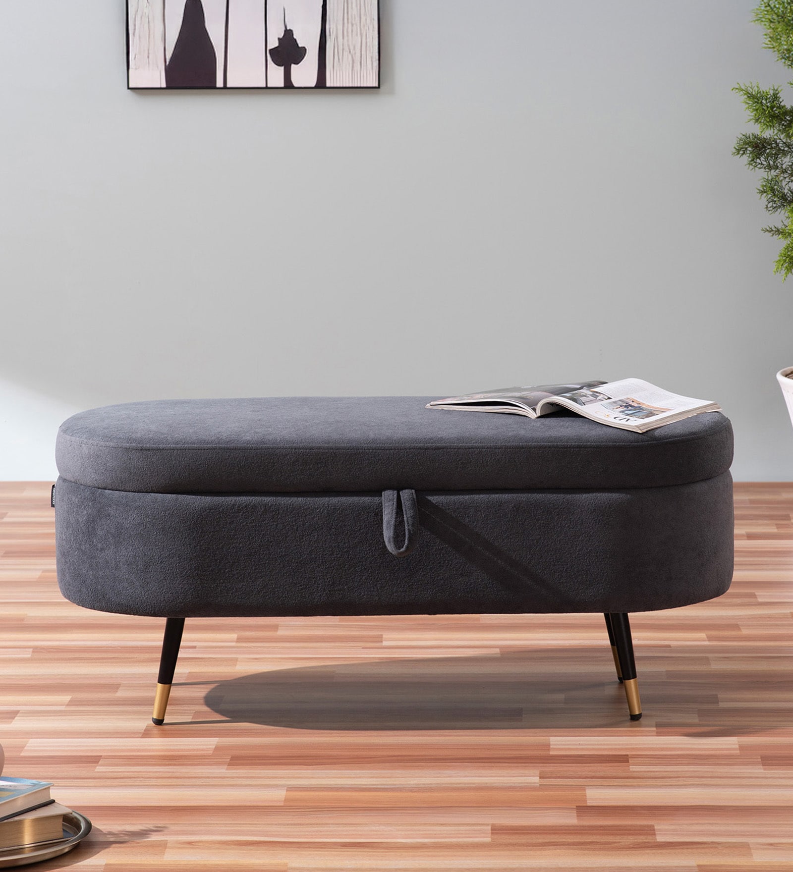 Sonsie Fabric Benches In Grey Colour
