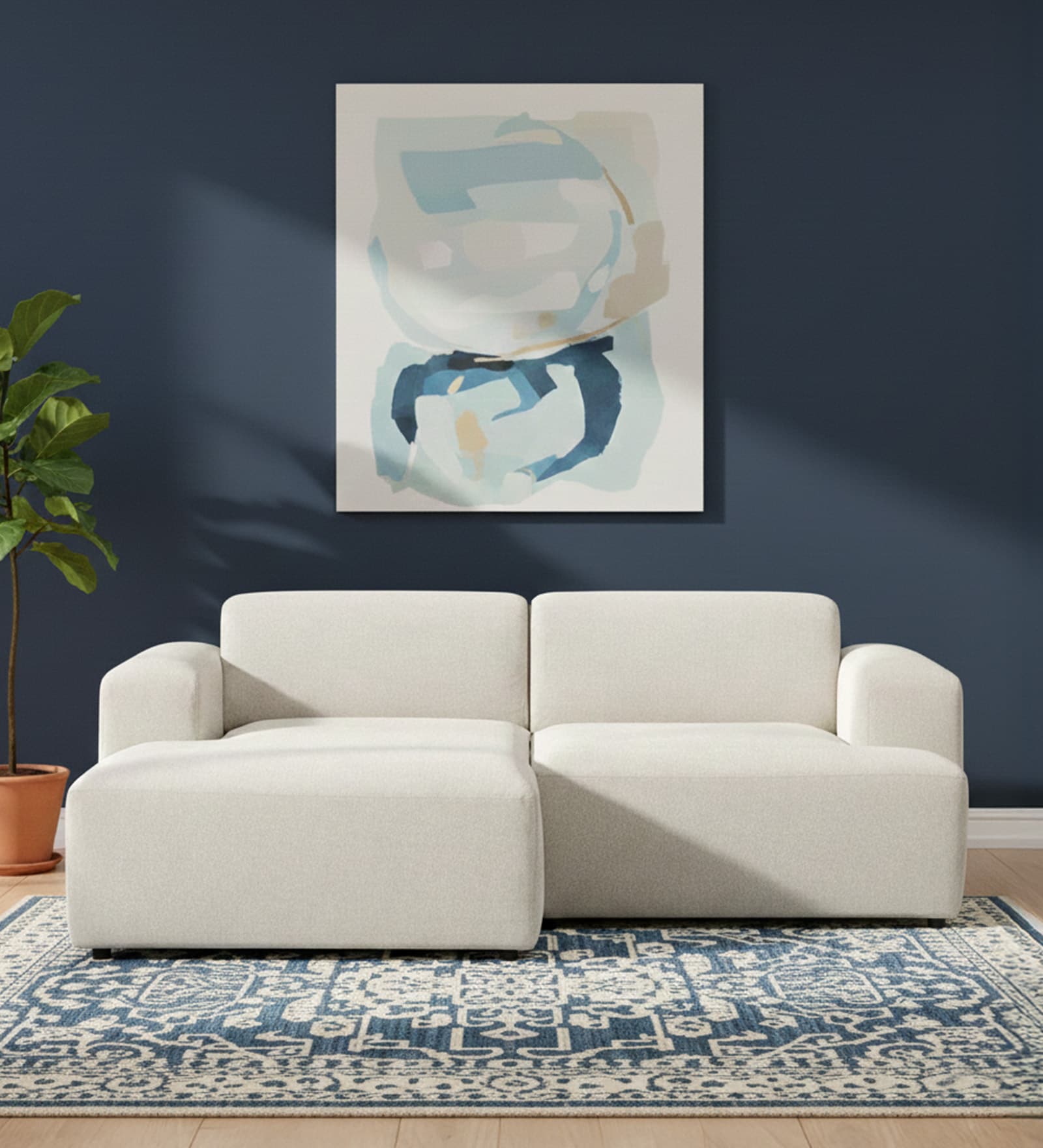 Sophisticated Comfort 2 Seater RHS Sofa In White Colour