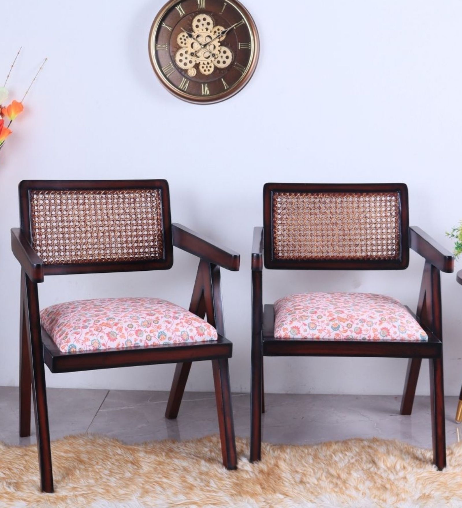 Sora Teak Wood Arm Chair In Brown Colour (Set of 2)
