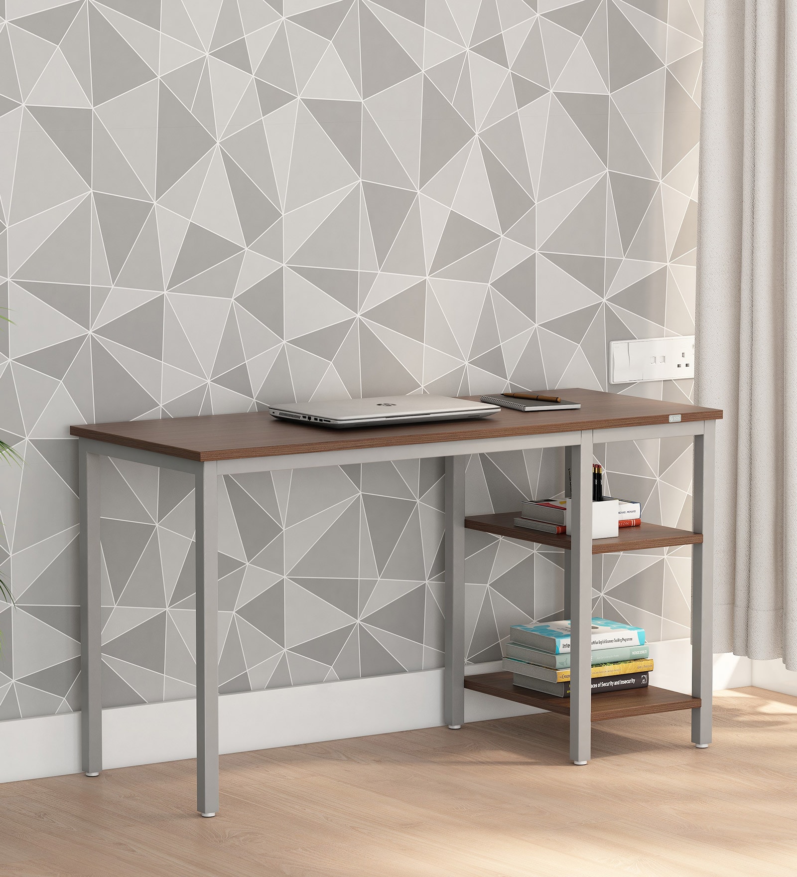 Penrite Table Buy Penarium Writing Table in Lorraine Walnut & Silver Grey Finish at 9 ...