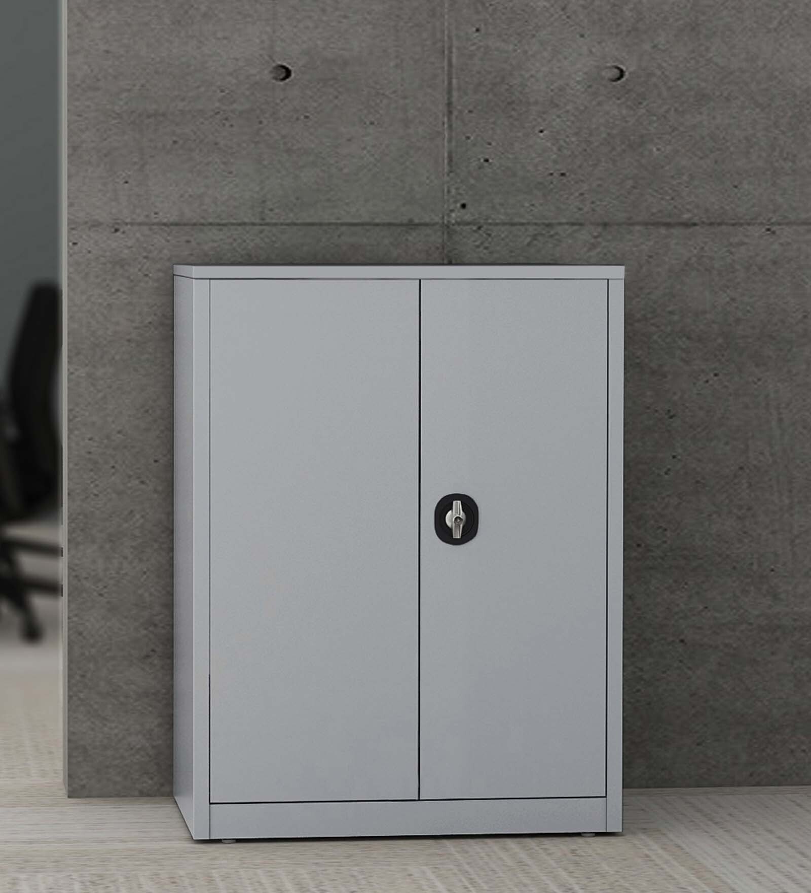 Educa Metal Office File Cabinet in Silver Grey Finish
