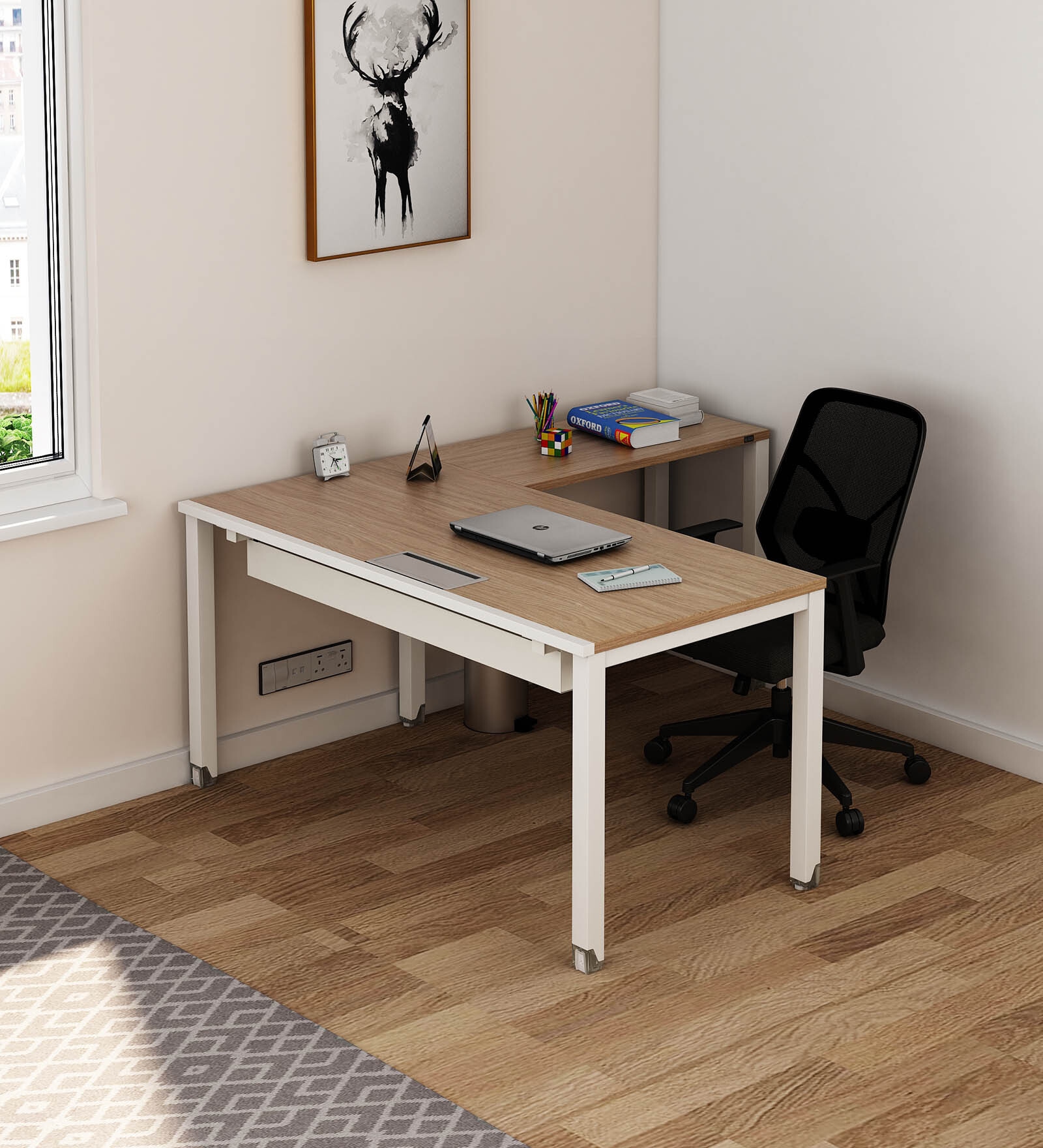 Buy Insight Office Table in Persian Walnut & White Finish at 16% OFF by ...