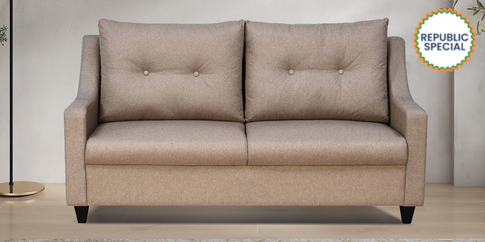 Soma Fabric 3 Seater Sofa in Brown Colour