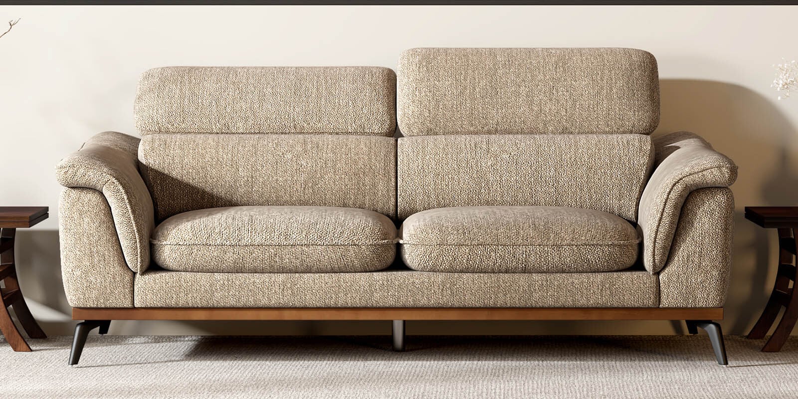 Somerset 3 Seater Sofa In Brown Colour With Matte Finish Somerset 3 Seater Sofa In Brown Colour With Matte Finish