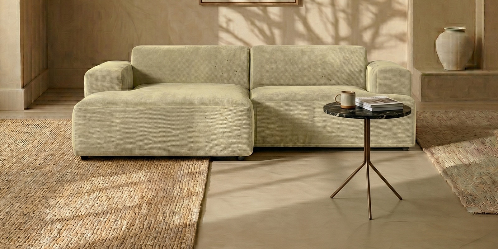 Sophisticated Comfort 2 Seater RHS Sofa In Beige Colour