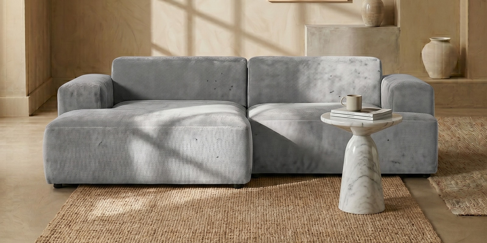 Sophisticated Comfort 2 Seater RHS Sofa In Dark Grey Colour