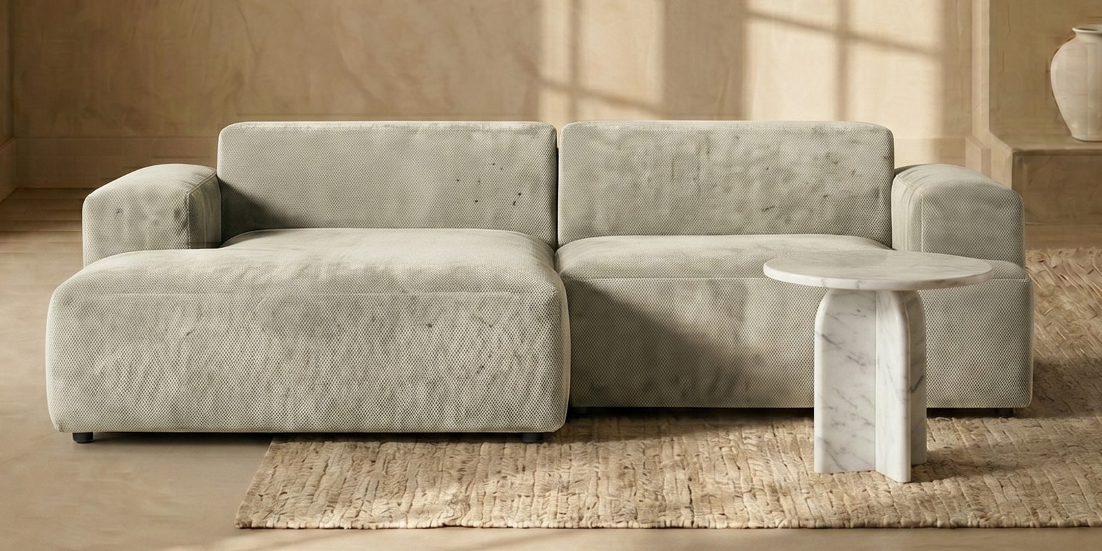 Sophisticated Comfort 2 Seater RHS Sofa In White Colour Sophisticated Comfort 2 Seater RHS Sofa In White Colour