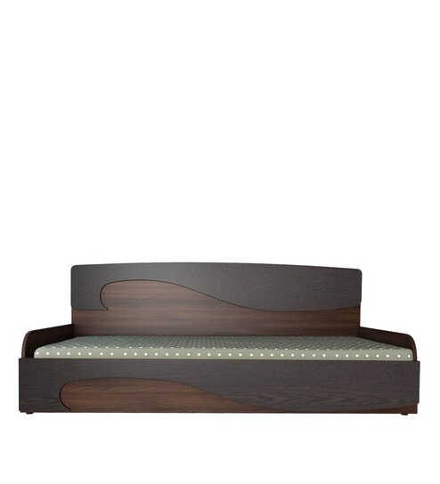 Herald Pull-Out Sofa Cum Bed in Walnut & Wenge Finish with Storage