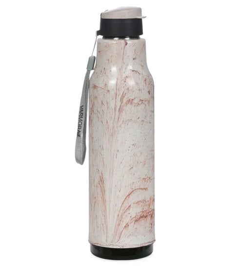 Varmora Sofia Insulated Stainless Steel Water Bottle 100% Virgin Plastic Hot & Cold Compatible - 950ml - Brown