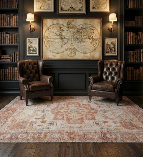 Soft Bohemian Rug 9'6X16 ft| Apricot Orange & Treetop Carpet