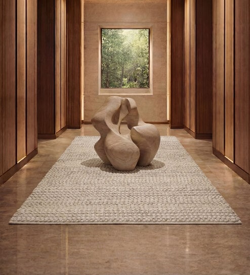 Soft Braided Rug 5X8'6 ft| Wisteria & White Carpet Dhurrie