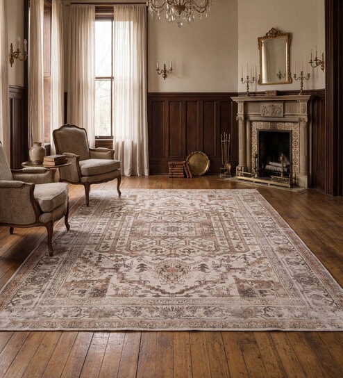 Soft Traditional Motif Rug 9'6X13 ft| Yellow flash & Treetop Carpet