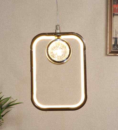 Solaria Gold Iron Hanging Light | Inbuilt LED | without Bulb | Eliante by Jainsons Lights